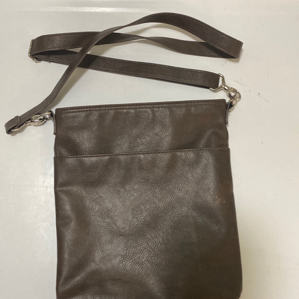 31 Bag crossbody purse snap and adjustable strap fake leather look never used